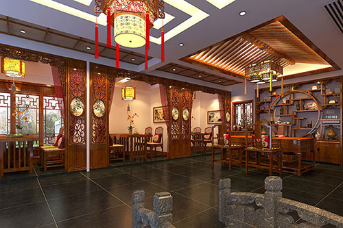 塔城优雅恬淡中式茶叶店装修设计效果图